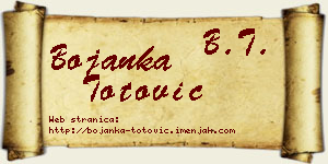 Bojanka Totović vizit kartica